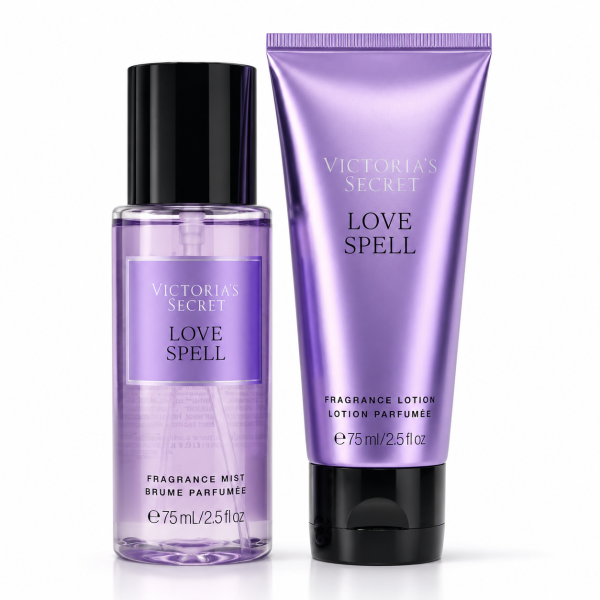 Kit Mini Love Spell Victorias Secret (Body Splash 75ml + Creme Corporal 75ml) - Imagem 2